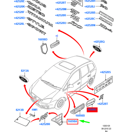 new ford focus mk2 front right fender grille vent trim 1675121 original