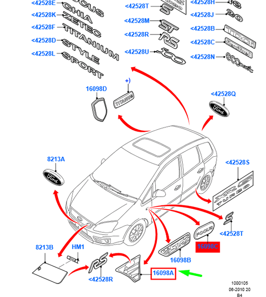 new ford focus mk2 front right fender grille vent trim 1675121 original