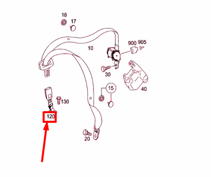 new mercedes-benz ml w164 rear left seat buckle closure a16486015699051 original