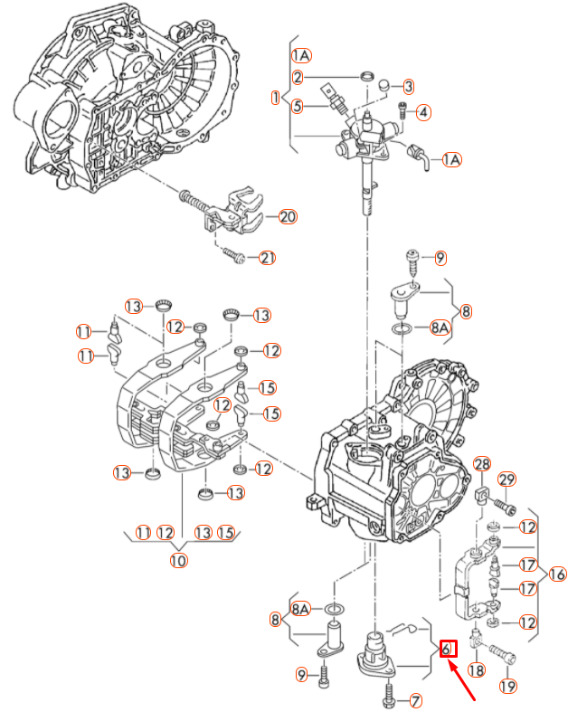 NEW AUDI A1 MK1 MANUAL TRANSMISSION END CAP 02J301256 ORIGINAL