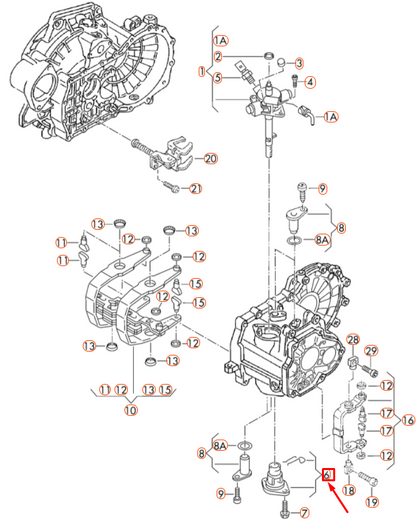 NEW AUDI A1 MK1 MANUAL TRANSMISSION END CAP 02J301256 ORIGINAL