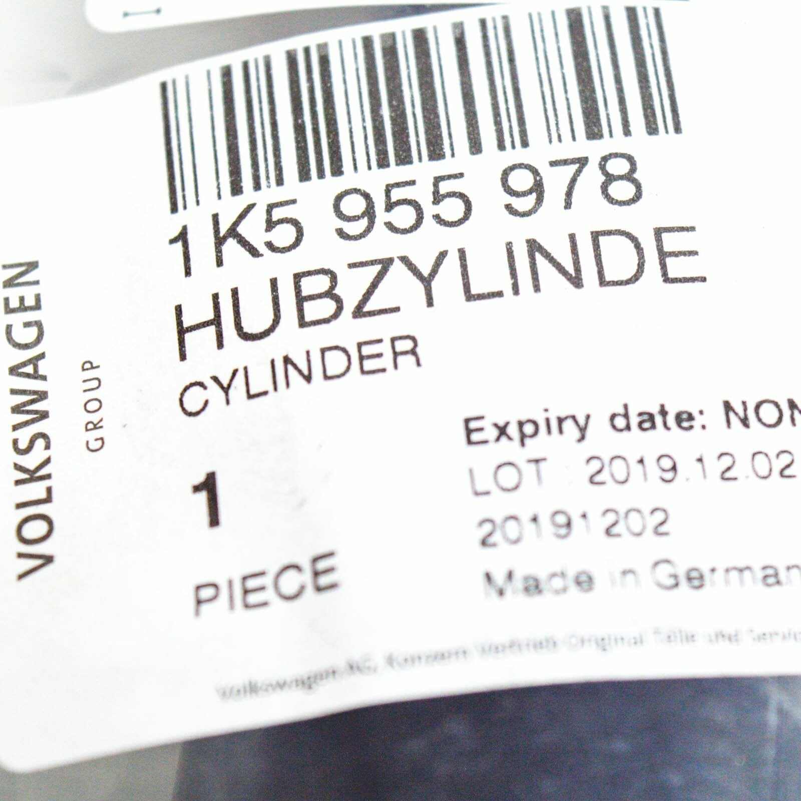 NEW VOLKSWAGEN EOS SIDE HEADLAMP WASHER LIFT CYLINDER 1K5955978 ORIGINAL