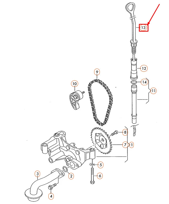 NEW AUDI A4 8E B7 OIL DIPSTICK 06B115611M ORIGINAL