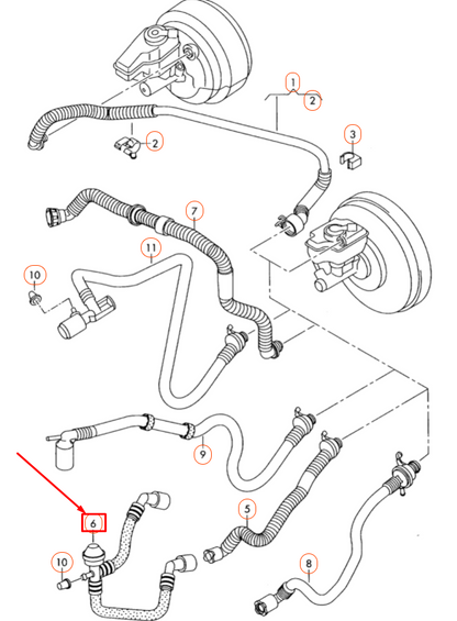 new audi tt 8j brake servo vacuum line 1k0612041gs original