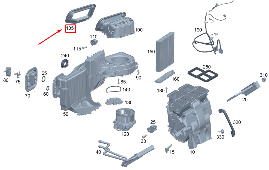 new mb gla h247 heater feed-through grommet lhd a0029985001 original