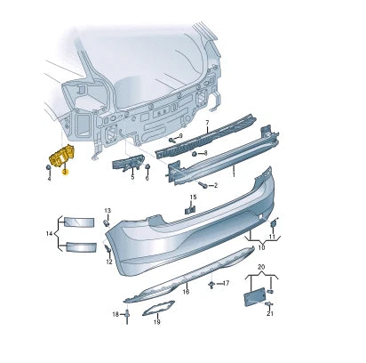 NEW VOLKSWAGEN POLO AW REAR RIGHT BUMPER BRACKET GUIDE 2G6807394C