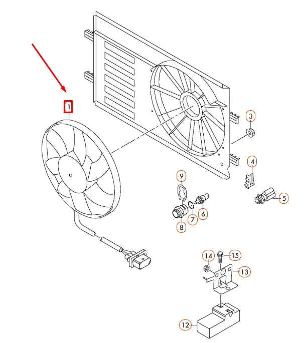 NEW AUDI A1 8X RADIATOR FAN 1K0959455ES ORIGINAL