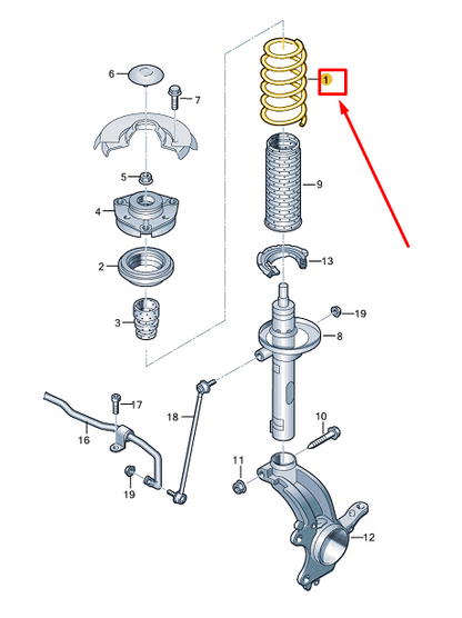 new skoda scala front coil spring 2q0411105f original