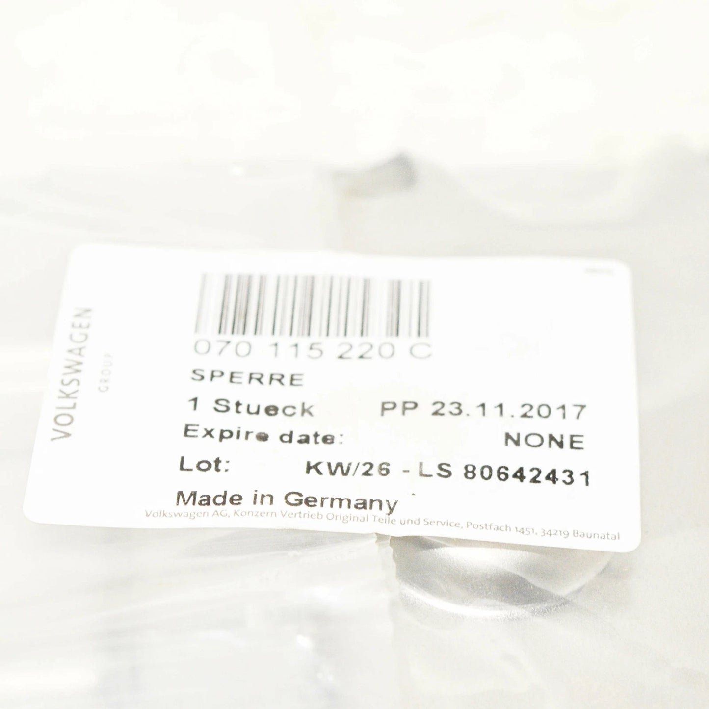 NEW VOLKSWAGEN TOUAREG 7L SURGE LOCK 070115220C