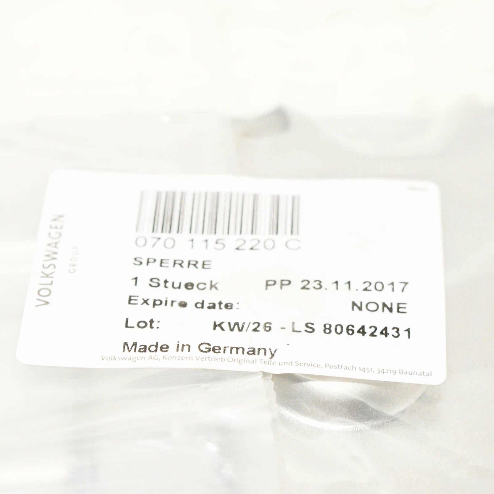 NEW VOLKSWAGEN TOUAREG 7L SURGE LOCK 070115220C