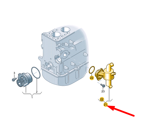 NEW VW POLO 6R COOLANT REGULATOR HOUSING WITH THERMOSTAT 03P121111E ORIGINAL