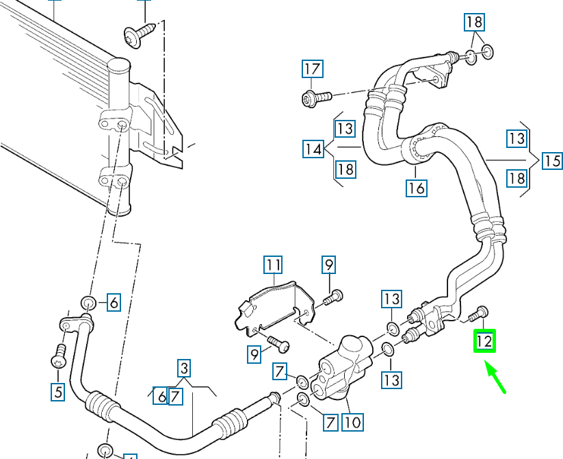 new vw crafter mk2 sz oil pressure return line bolt n10644401 original