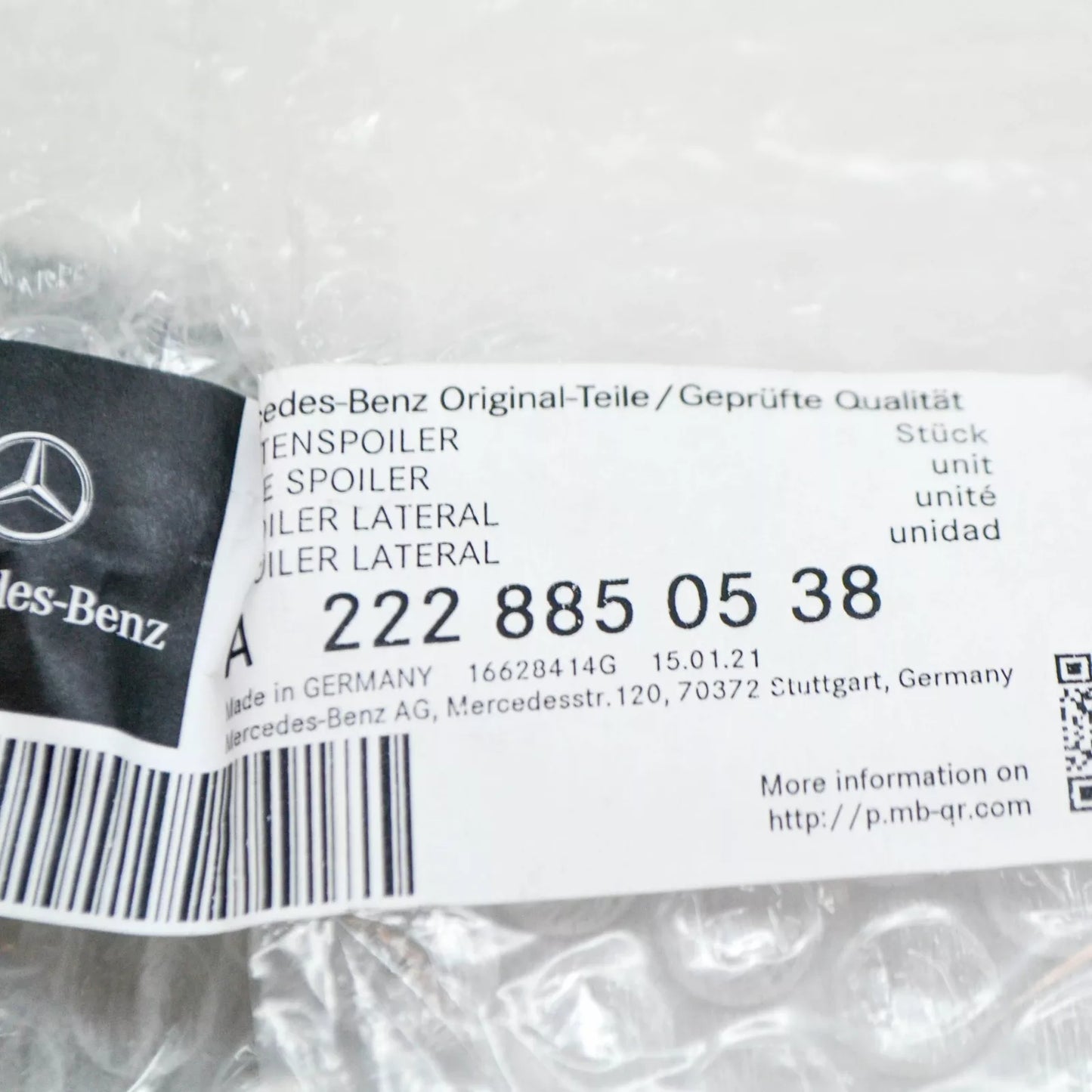 NEW MERCEDES-BENZ S W222AMG FRONT LEFT BUMPER SIDE SPOILER A2228850538 ORIGINAL