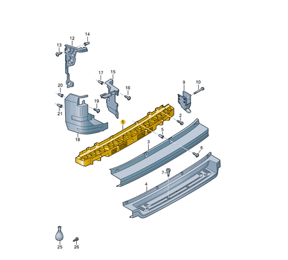 new vw crafter furgon sy rear bumper middle bracket mount 7c0807305d original