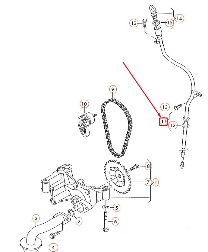 NEW VOLKSWAGEN TRANSPORTER T5 OIL DIPSTICK TUBE 06A103634G ORIGINAL