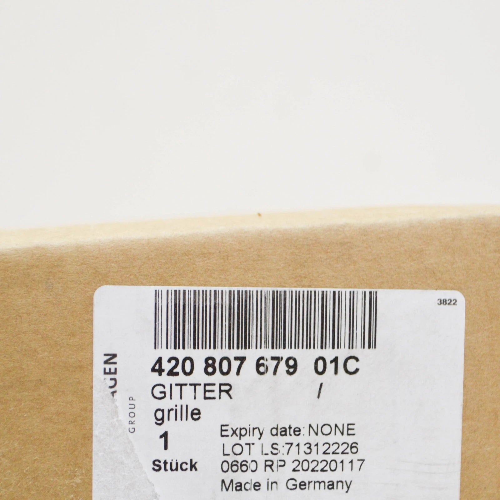 NEW AUDI R8 FRONT BUMPER LEFT GRILLE 42080767901C 420807679 01C 2015 ORIGINAL