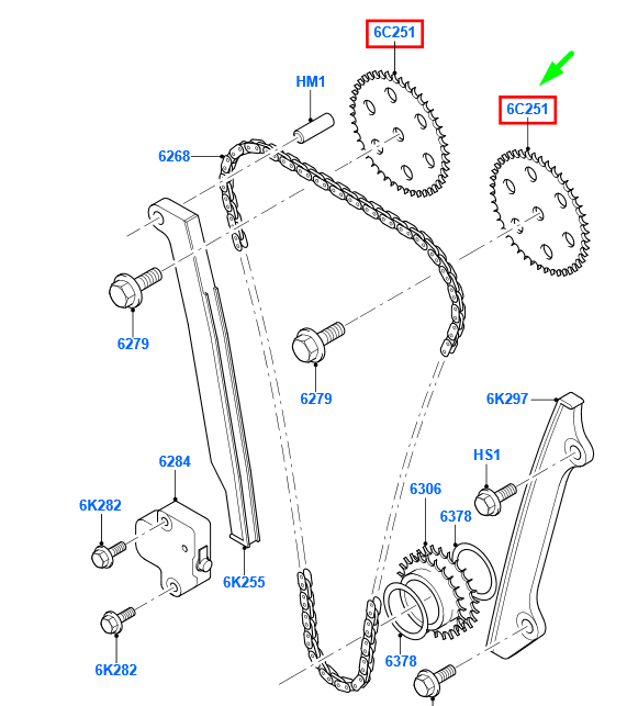 new ford transit mk3 crankshaft sprocket 1208589 3l8g-6c251-ab original