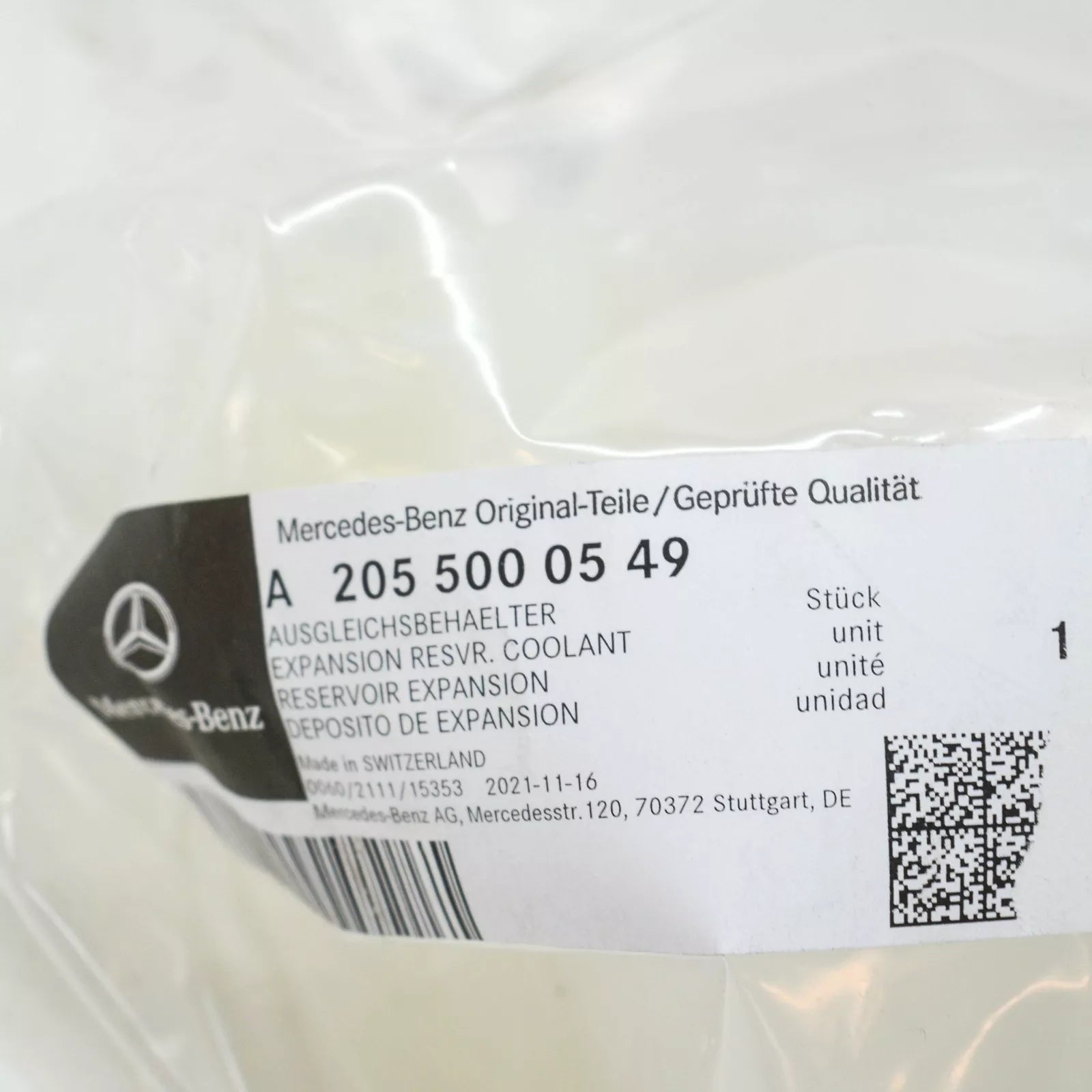 NEW MERCEDES-BENZ C W205 EXPANSION COOLANT RESERVOIR TANK A2055000549 ORIGINAL