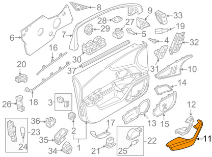 new audi a6 c7 front left door arm rest 4g0867173a25d original