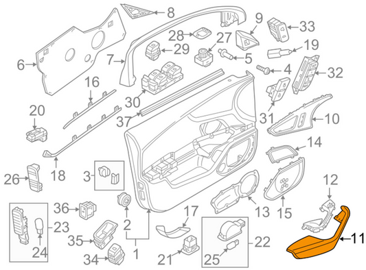 new audi a6 c7 front left door arm rest 4g0867173a25d original