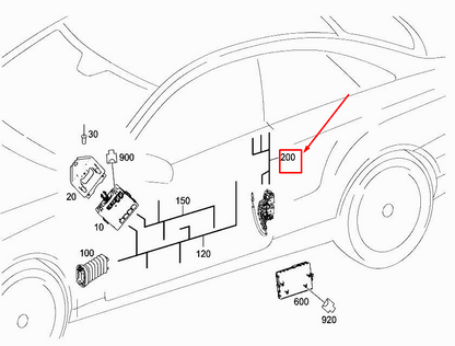 new mercedes-benz e coupe c207 door locking system harness a2075400633 original