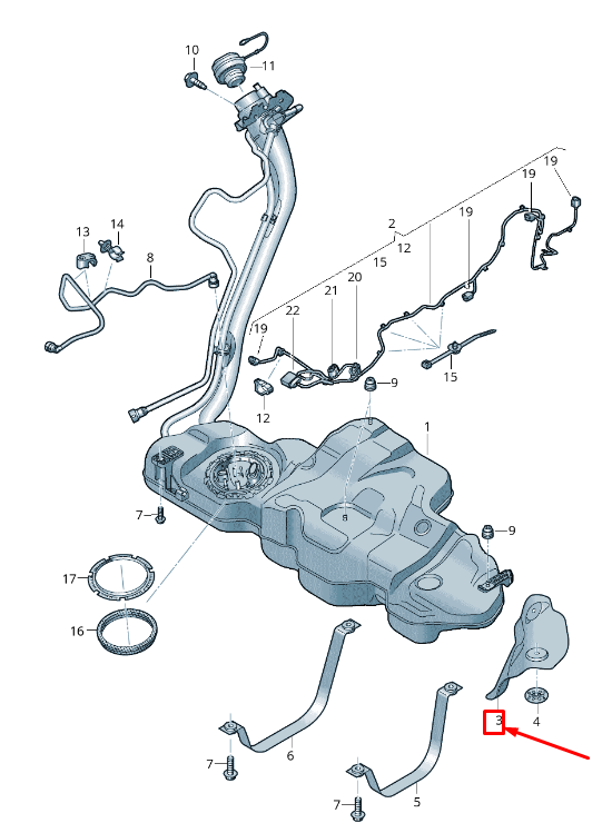 new audi a4 avant b9 fuel tank heat shield 8w0201308s original