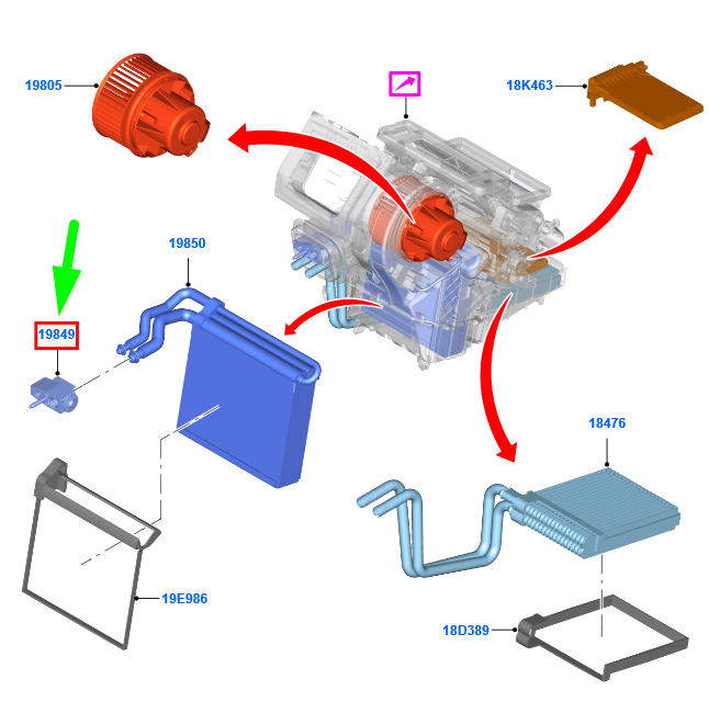 new ford grand c-max mk2 evaporator expansion valve 2069545 original