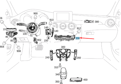 NEW MERCEDES-BENZ C W205 UPPER CONTROL PANEL SWITCH BLOCK A2059054601 ORIGINAL