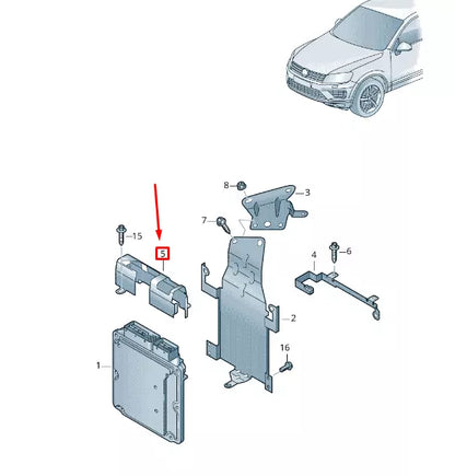 NEW VW TOUAREG 7P MK2 ENGINE CONTROL UNITSECURING BARS 7P0907443