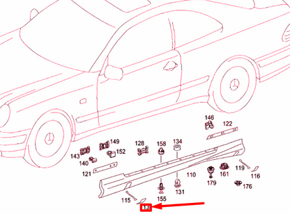NEW MERCEDES-BENZ CLK C208 FRONT RIGHT SIDE SKIRT COVER A2086984930 ORIGINAL