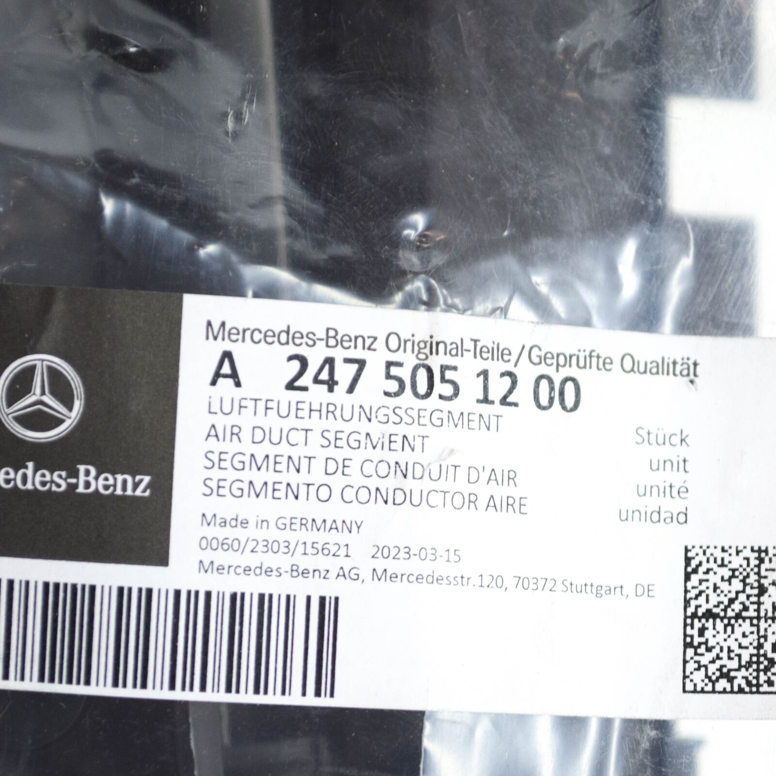 new mercedes-benz gla h247 radiator air duct segment a2475051200 original