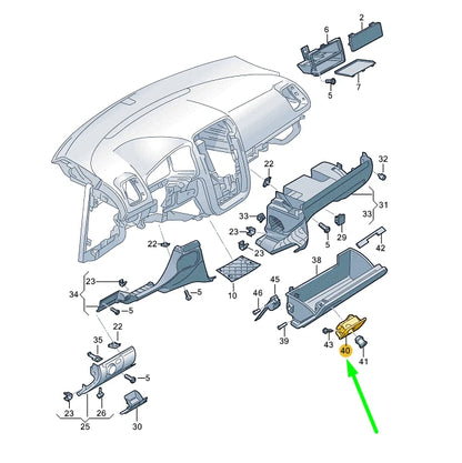 NEW VW SCIROCCO MK3 DASHBOARD GLOVE BOX HANDLE RHD 1K2857147J81U ORIGINAL