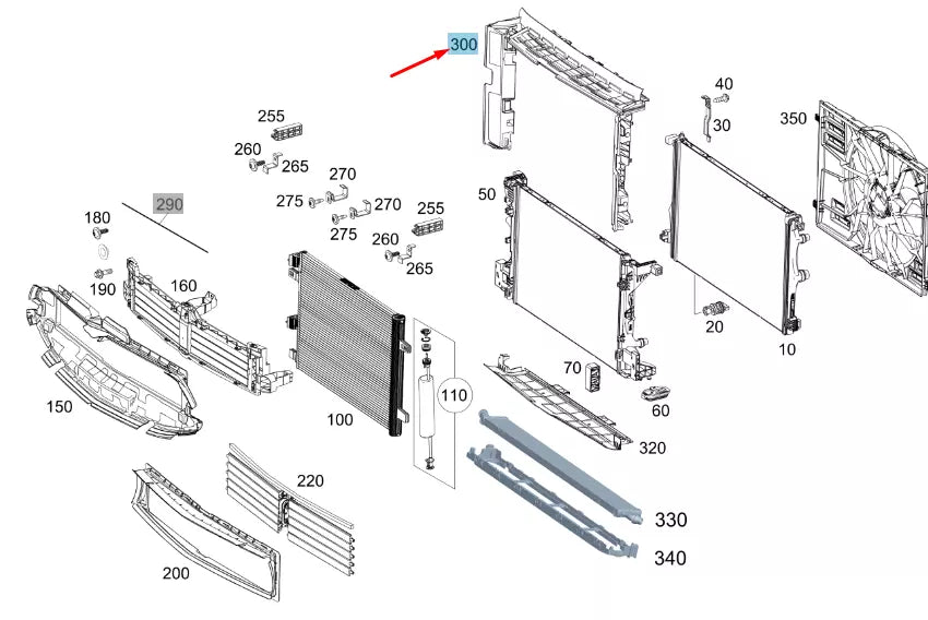NEW MERCEDES-BENZ CLA C118 AMG RADIATOR TOP AIR DUCT SEGMENT A1775050000
