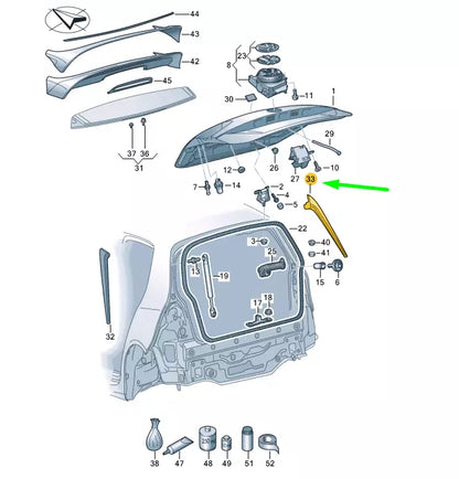NEW VOLKSWAGEN GOLF MK7 REAR LID RIGHT SPOILER 5G6805946E041