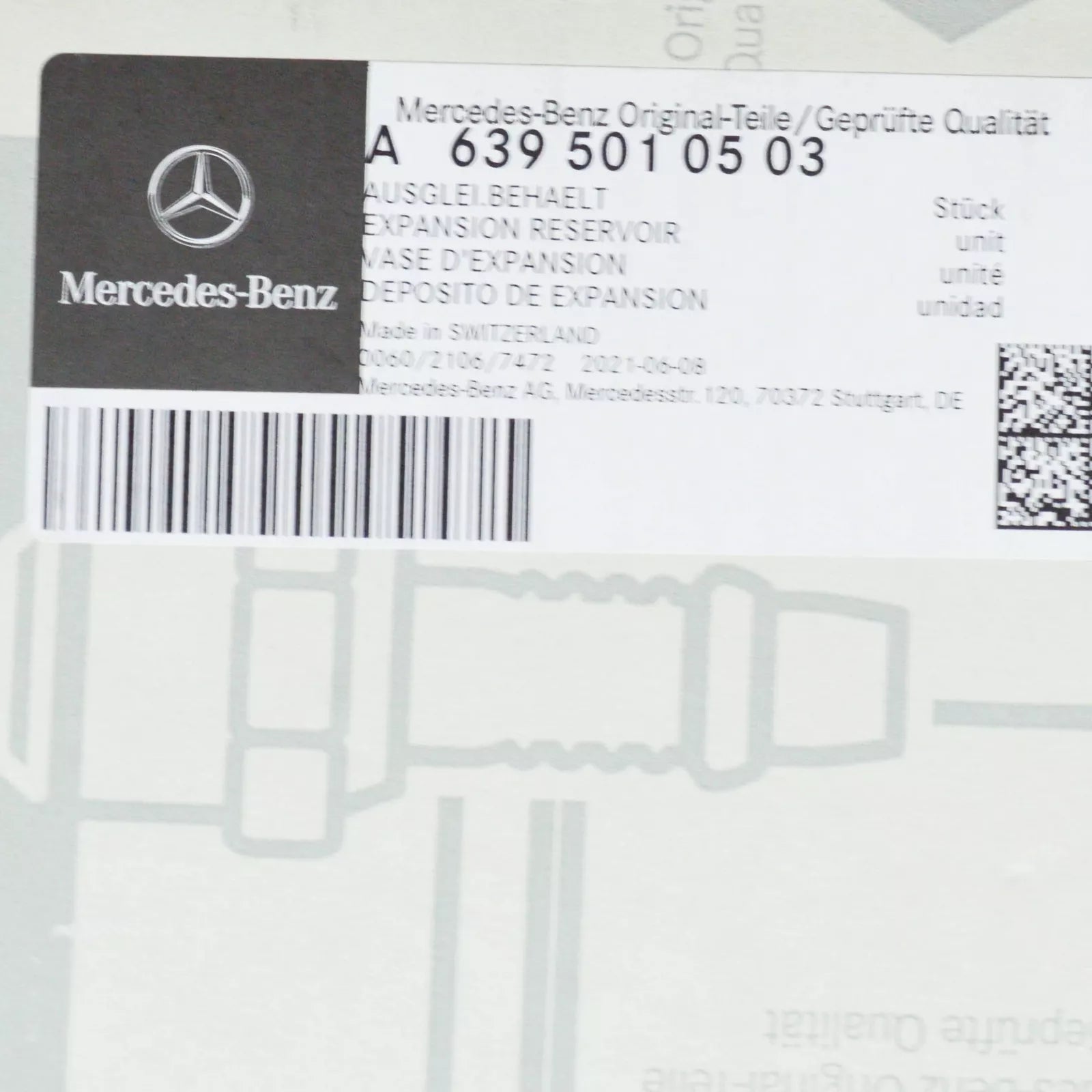 NEW MERCEDES-BENZ VITO W639 COOLANT EXPANSION TANK A6395010503 ORIGINAL