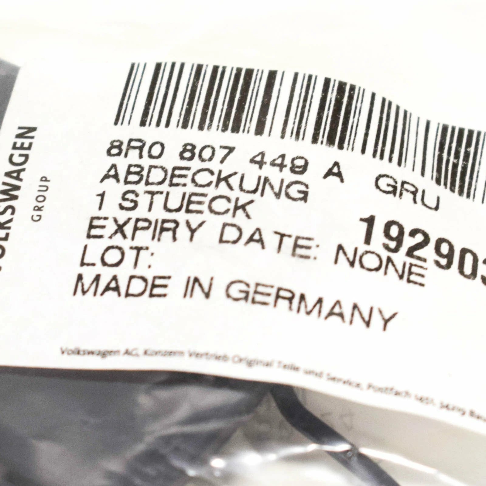 NEW AUDI Q5 8R REAR BUMPER TOW HOOK EYE CAP COVER LEFT 8R0807449A GRU ORIGINAL