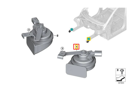 NEW BMW 2 ACTIVE TOURER F45 LOW HORN SIGNAL 61337338686 ORIGINAL