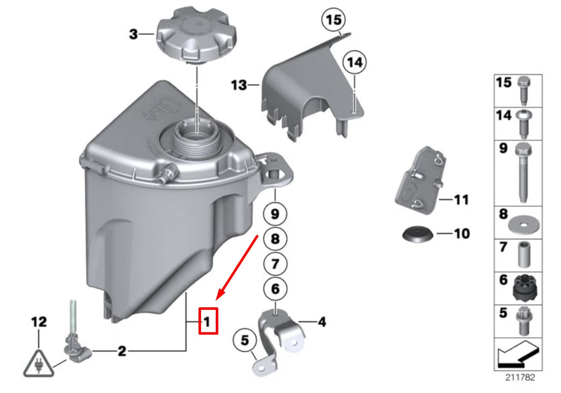NEW BMW 6 GRAN COUPE F06 EXPANSION TANK 7647283 17137647283 ORIGINAL