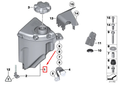NEW BMW 6 GRAN COUPE F06 EXPANSION TANK 7647283 17137647283 ORIGINAL