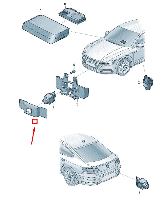 NEW VOLKSWAGEN ARTEON 3H7 FRONT CAMERA COVER 3G8980554A041 ORIGINAL