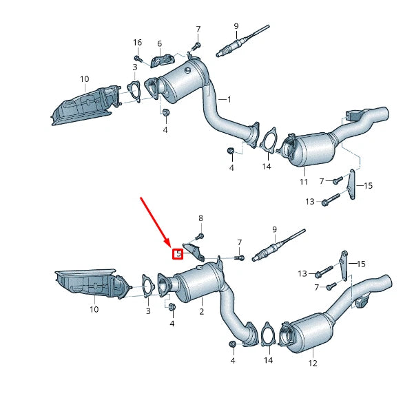 NEW VW TOUAREG MK2 EXHAUST PIPE WITH CATALYST RIGHT SUPPORT 7L8253047G