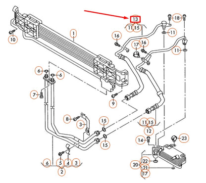 NEW VOLKSWAGEN PASSAT CC OIL PRESSURE FEED LINE 3C0317801M ORIGINAL
