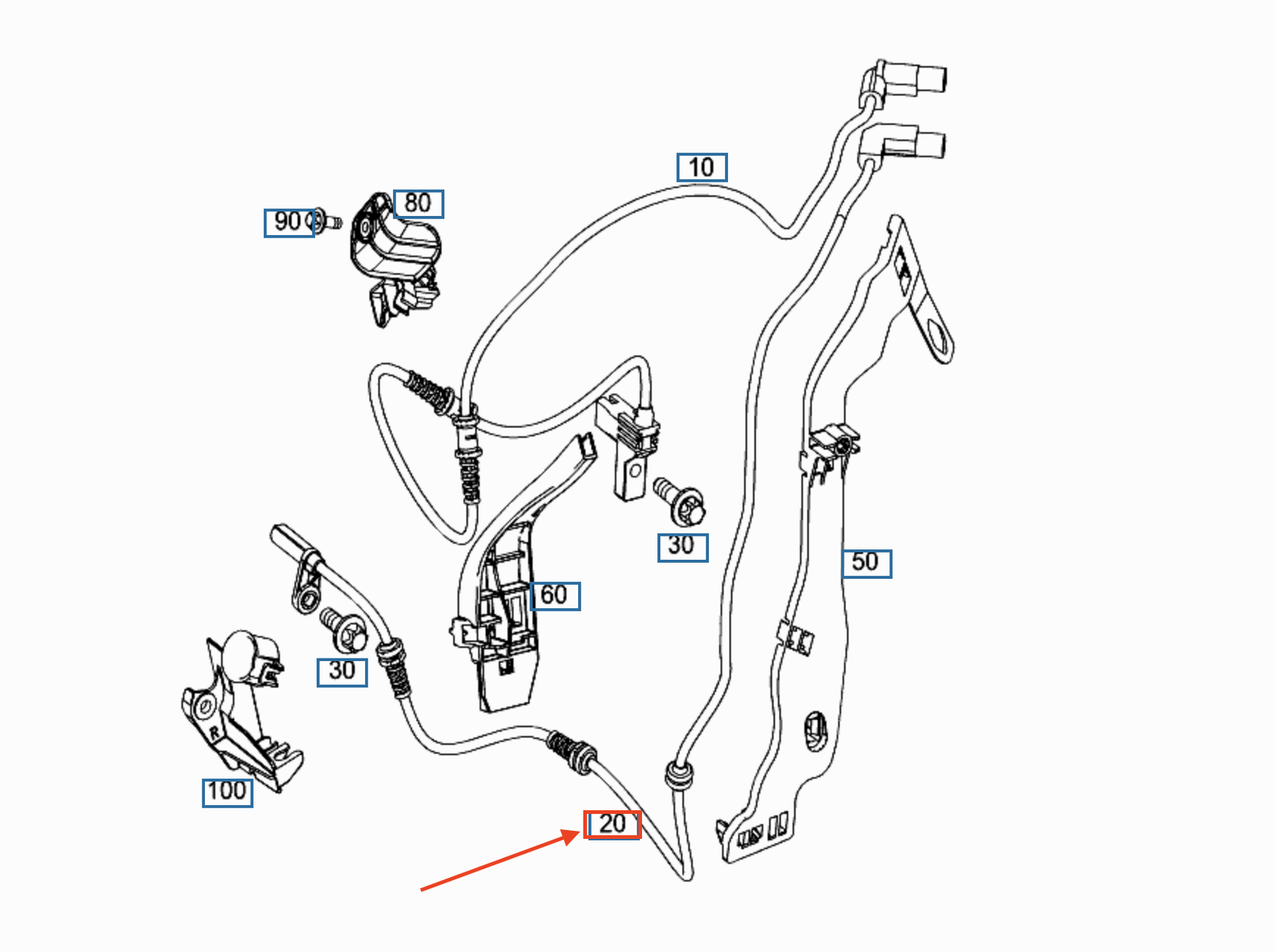 NEW MERCEDES-BENZ SL R231 ABS WHEEL SPEED SENSOR FRONT A2319053101 ORIGINAL