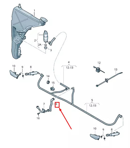 NEW AUDI A8 4H FRONT HEADLIGHT WASHER HOSE 4H0955663A