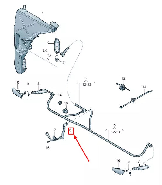 NEW AUDI A8 4H FRONT HEADLIGHT WASHER HOSE 4H0955663A