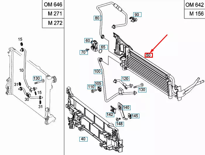 NEW MERCEDES-BENZ C W204 AMG TRANSMISSION OIL COOLER A2125000400 ORIGINAL