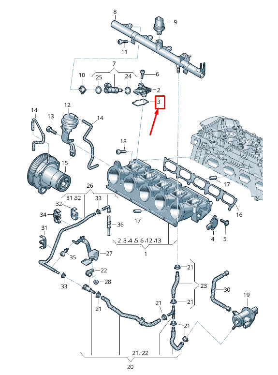new audi rs3 injector nozzle holder gasket 07k133496a original