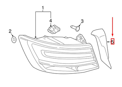 NEW AUDI A4 B9 TAIL LIGHT LAMP TRIM REAR RIGHT 8W5945254 ORIGINAL