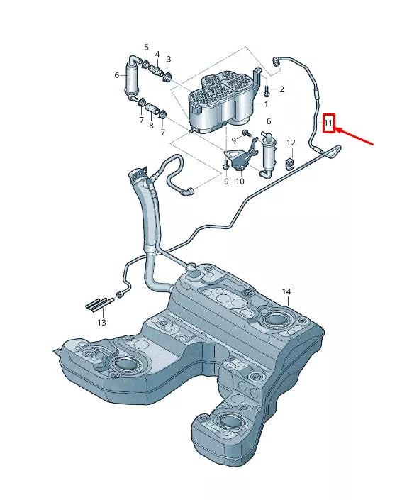 NEW AUDI A8 4H REAR RIGHT FUEL TANK BREATHER LINE 4H0201995G