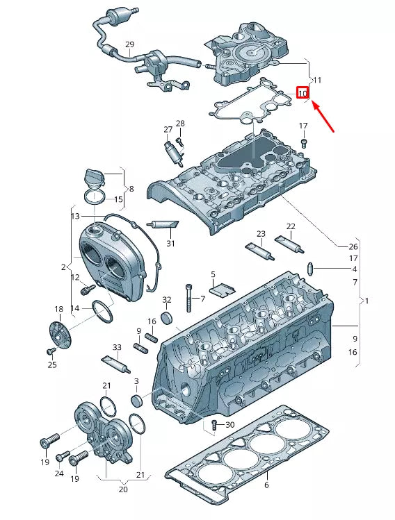 NEW VW BEETLE 5C ENGINE CRANKCASE VENT VALVE SEAL 06K103484B